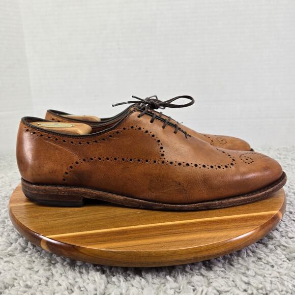 Allen Edmonds Fairfax Brown Wholecut Wingtip Medallion Oxford Dress Shoe Men 10D - Picture 3 of 15